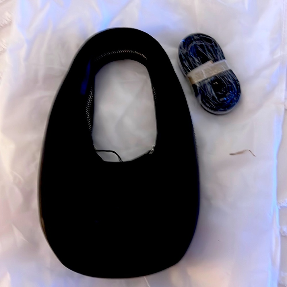 Mini black Staud looking bag w long strap